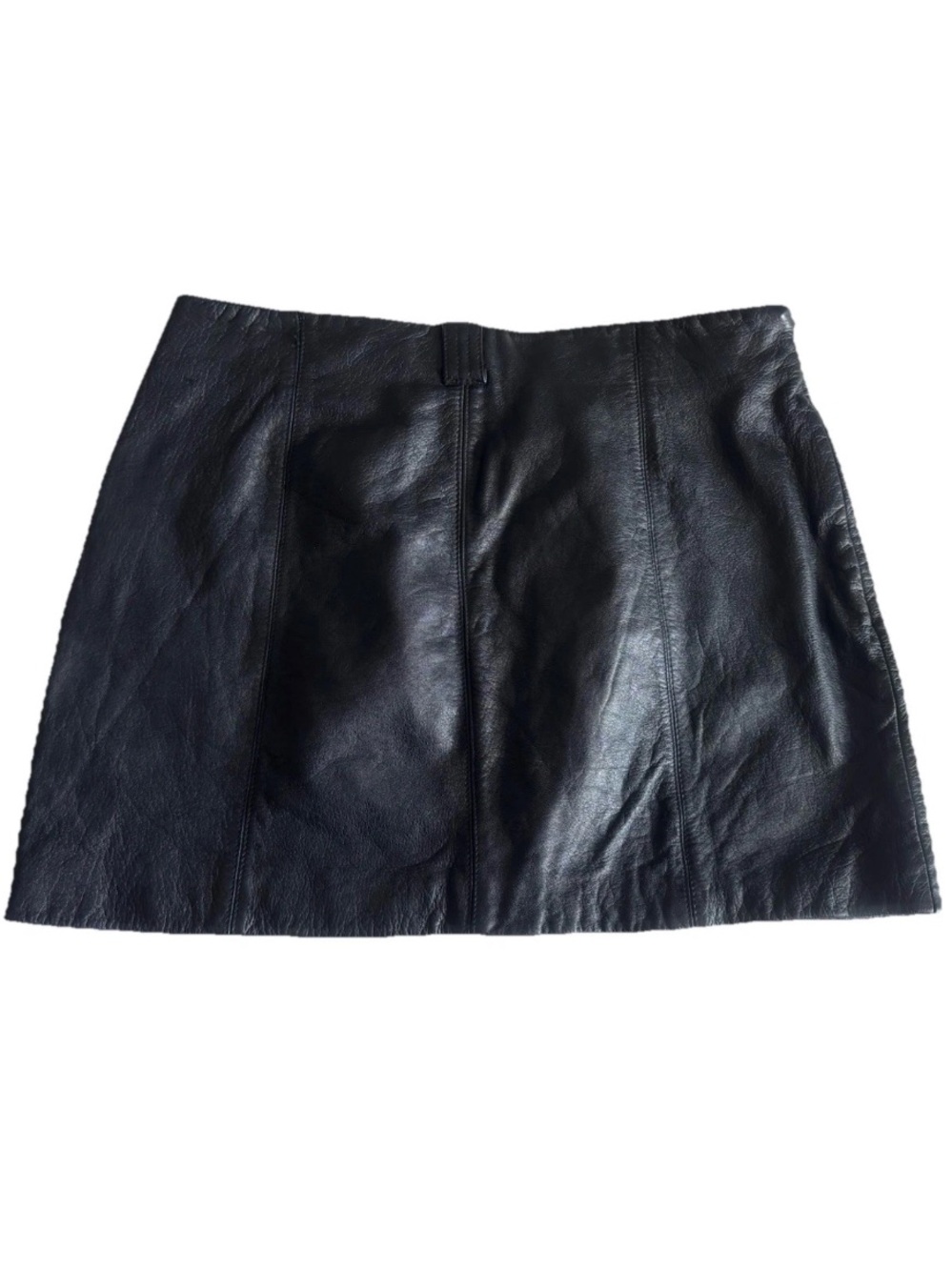 Vintage Wilsons Leather Black Paneled Mini Skirt - Sleek Leather